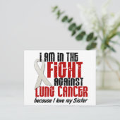 Lung Cancer in gevecht 1 zuster Briefkaart (Staand voorkant)
