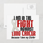 Lung Cancer in gevecht 1 zuster Briefkaart (Voorkant / Achterkant)