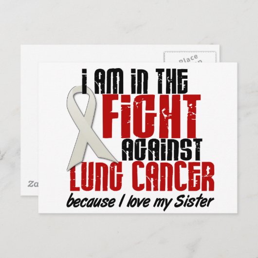 Lung Cancer in gevecht 1 zuster Briefkaart (Voorkant / Achterkant)