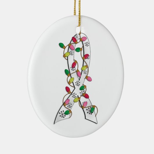 Lung Cancer-kerstlampje Keramisch Ornament (Rechts)