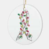 Lung Cancer-kerstlampje Keramisch Ornament (Links)