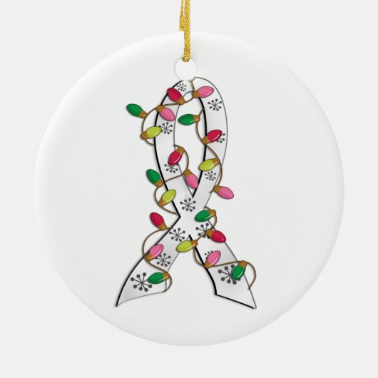 Lung Cancer-kerstlampje Keramisch Ornament (Achterkant)