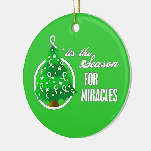 Lung Cancer Kerstmengeling Keramisch Ornament (Links)