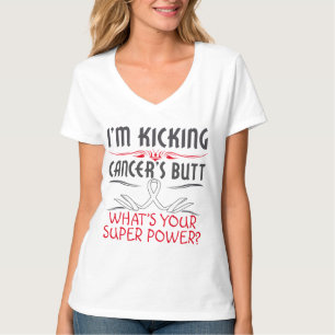 Lung Cancer Kicking Cancer Butt Super Power T-shirt