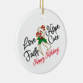 Lung Cancer Love Hope Feestdagen Keramisch Ornament (Rechts)