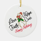 Lung Cancer Love Hope Feestdagen Keramisch Ornament (Voorkant)