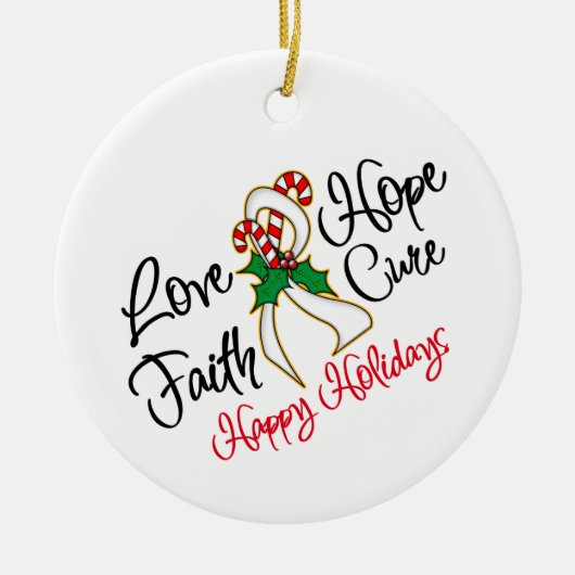 Lung Cancer Love Hope Feestdagen Keramisch Ornament (Voorkant)