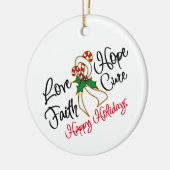 Lung Cancer Love Hope Feestdagen Keramisch Ornament (Links)