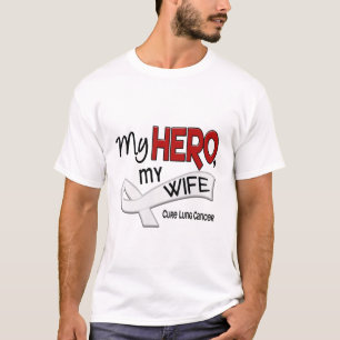 Lung Cancer MY HERO MY WIFE 42 T-shirt