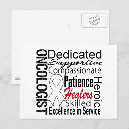 Lung Cancer Oncoloog Collage Briefkaart (Voorkant / Achterkant)