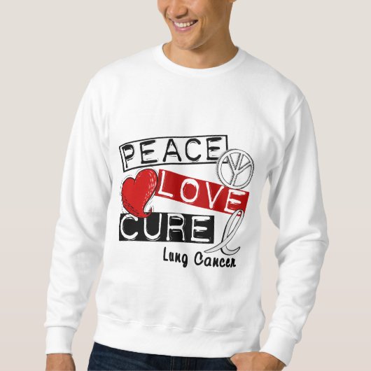 Lung Cancer PEACE LOVE CURE 1 Trui (Voorkant)