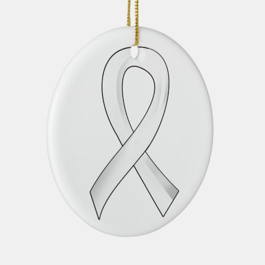 Lung Cancer Pearl Ribbon 3 Keramisch Ornament (Rechts)