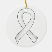 Lung Cancer Pearl Ribbon 3 Keramisch Ornament (Voorkant)