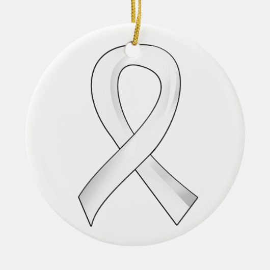 Lung Cancer Pearl Ribbon 3 Keramisch Ornament (Voorkant)