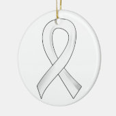 Lung Cancer Pearl Ribbon 3 Keramisch Ornament (Links)