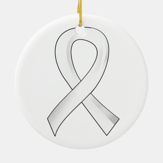 Lung Cancer Pearl Ribbon 3 Keramisch Ornament (Achterkant)