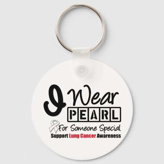 Lung Cancer Pearl Ribbon Iemand speciaal Sleutelhanger (Voorkant)