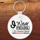 Lung Cancer Pearl Ribbon Iemand speciaal Sleutelhanger (Voorkant)