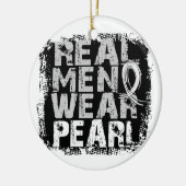 Lung Cancer Real Mannen Draag Pearl Keramisch Ornament (Links)
