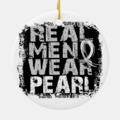 Lung Cancer Real Mannen Draag Pearl Keramisch Ornament (Achterkant)