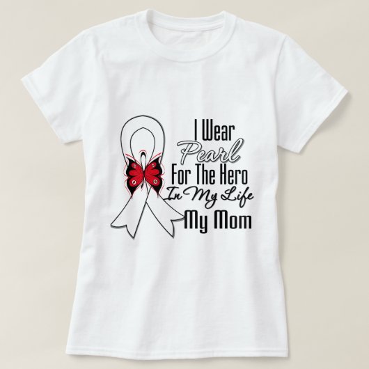 Lung Cancer Ribbon Hero Mijn moeder T-shirt (Design voorkant)