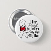 Lung Cancer Ribbon Hero Mijn vader Ronde Button 5,7 Cm (Voorkant /achterkant)