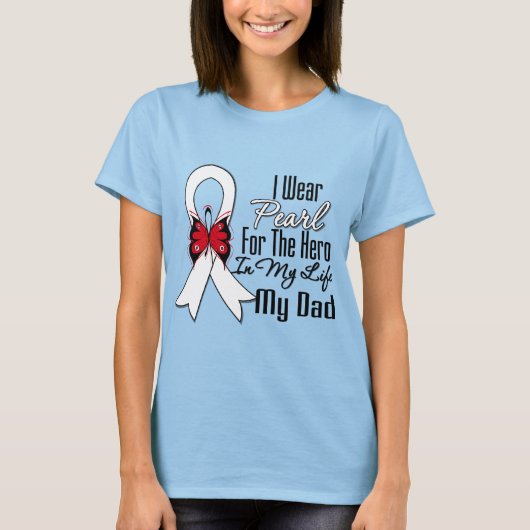 Lung Cancer Ribbon Hero Mijn vader T-shirt (Voorkant)