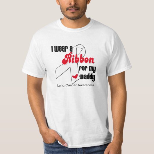 Lung Cancer Ribbon (papa) T-shirt (Voorkant)