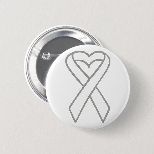 Lung Cancer Ribbon Ronde Button 5,7 Cm (Voorkant /achterkant)