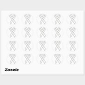 Lung Cancer Ribbon Ronde Sticker (Vel)