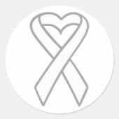 Lung Cancer Ribbon Ronde Sticker (Voorkant)