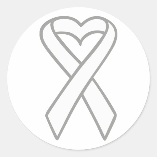 Lung Cancer Ribbon Ronde Sticker (Voorkant)