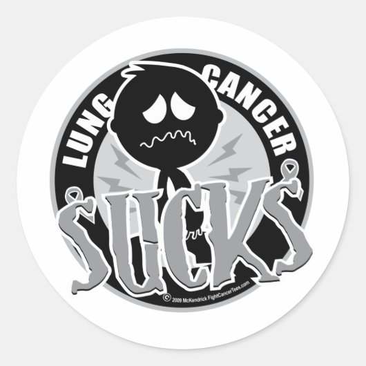Lung Cancer Sucks Ronde Sticker (Voorkant)