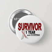 Lung Cancer Survivor 1 jaar Ronde Button 5,7 Cm (Voorkant /achterkant)