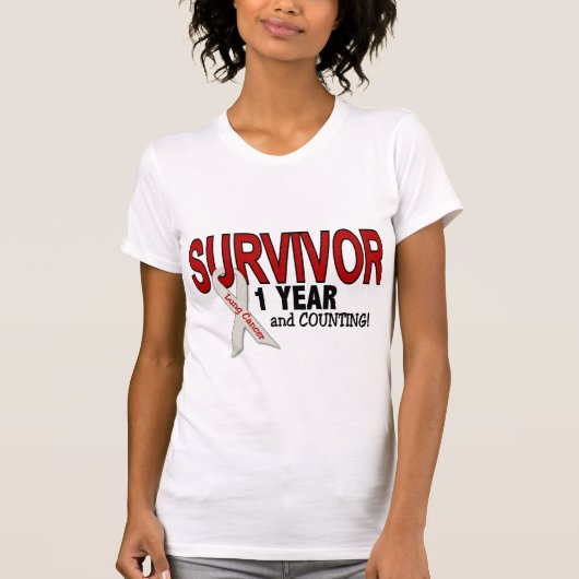 Lung Cancer Survivor 1 jaar T-shirt (Voorkant)