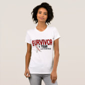 Lung Cancer Survivor 1 jaar T-shirt (Voorkant volledig)