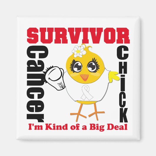 Lung Cancer Survivor Chick Ribbon Magneet (Voorkant)
