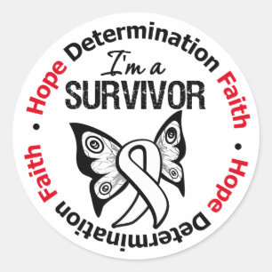 Lung Cancer Survivor Hope Determination Faith Ronde Sticker
