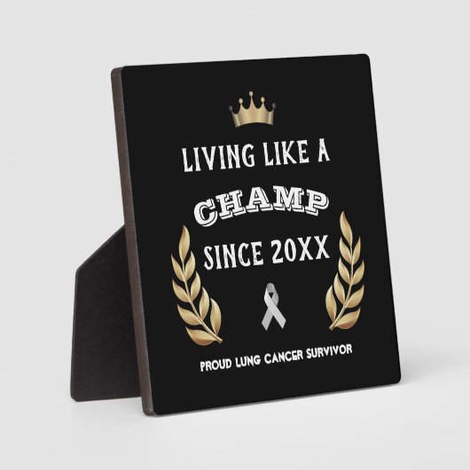 Lung Cancer Survivor laurel bladeren Fotoplaat (Voorkant)