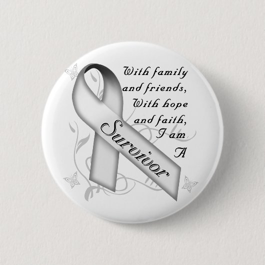 Lung Cancer Survivor Ronde Button 5,7 Cm (Voorkant)