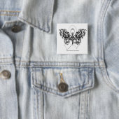 Lung Cancer Tribal Butterfly Vierkante Button 5,1 Cm (In situ)