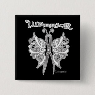 Lung Cancer Warrior Celtic Butterfly Vierkante Button 5,1 Cm