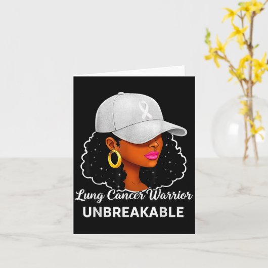 Lung Cancer Warrior Unbreakable Black Women Awaren Kaart (Gele Bloem)