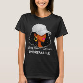 Lung Cancer Warrior Unbreakable Black Women Awaren T-shirt (Voorkant)