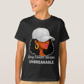 Lung Cancer Warrior Unbreakable Black Women Awaren T-shirt (Voorkant)