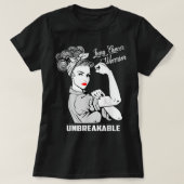 Lung Cancer Warrior Unbreakable T Shirt Awareness  (Design voorkant)