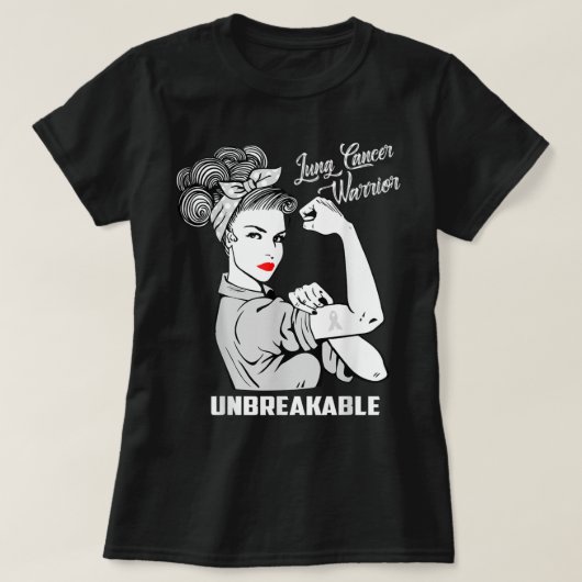 Lung Cancer Warrior Unbreakable T Shirt Awareness  (Design voorkant)