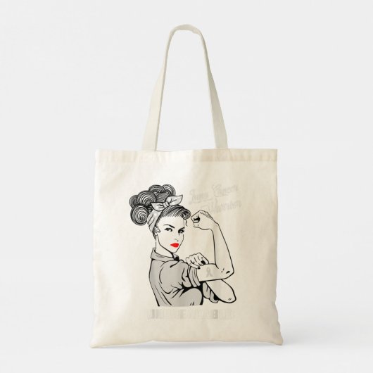 Lung Cancer Warrior Unbreekable T Shirt Awareness Tote Bag (Achterkant)