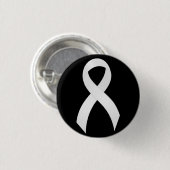 Lung Cancer White Ribbon Ronde Button 3,2 Cm (Voorkant /achterkant)
