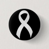 Lung Cancer White Ribbon Ronde Button 3,2 Cm (Voorkant)